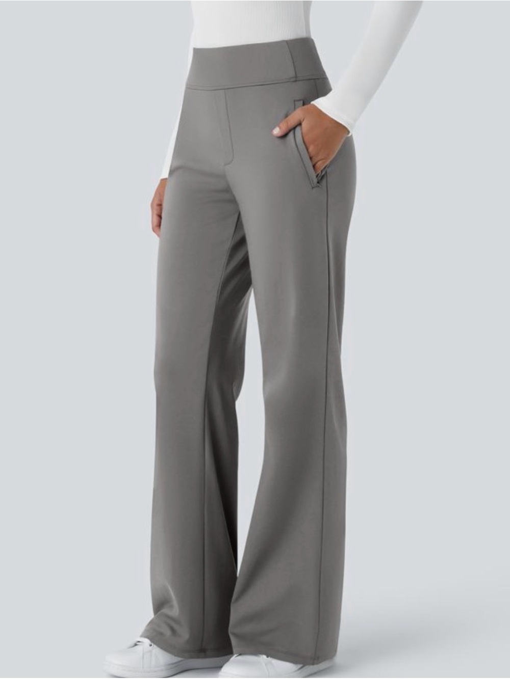 New Halara Flex™ DayStretch Mid Rise Side Zipper Pocket Work Flare Pants